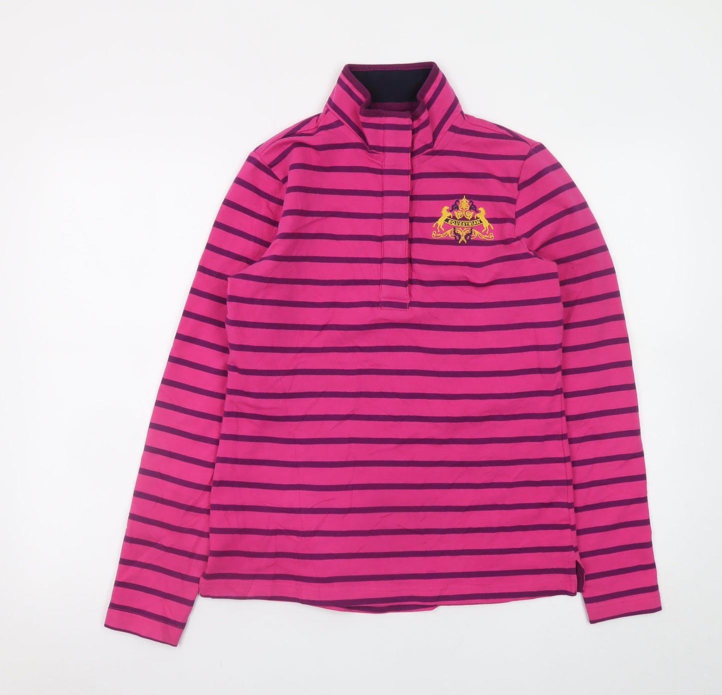 Equestrian Women’s Pink Striped Pullover Sweatshirt Small 8-10