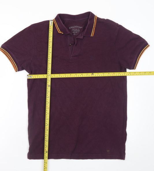 Firetrap Men's Purple Cotton Blend Polo Shirt Size M