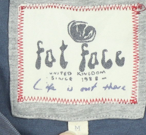 Fat Face Men’s Blue Graphic Cotton T-Shirt M 'Keep On Riding'