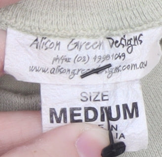 Alison Green Designs Men's Beige Bird Graphic Cotton T-Shirt Medium