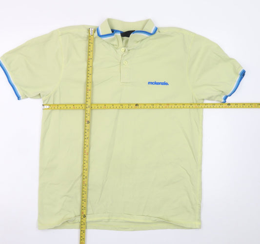 McKenzie Men's Beige Collared Cotton Short Sleeve Polo T-Shirt Size L