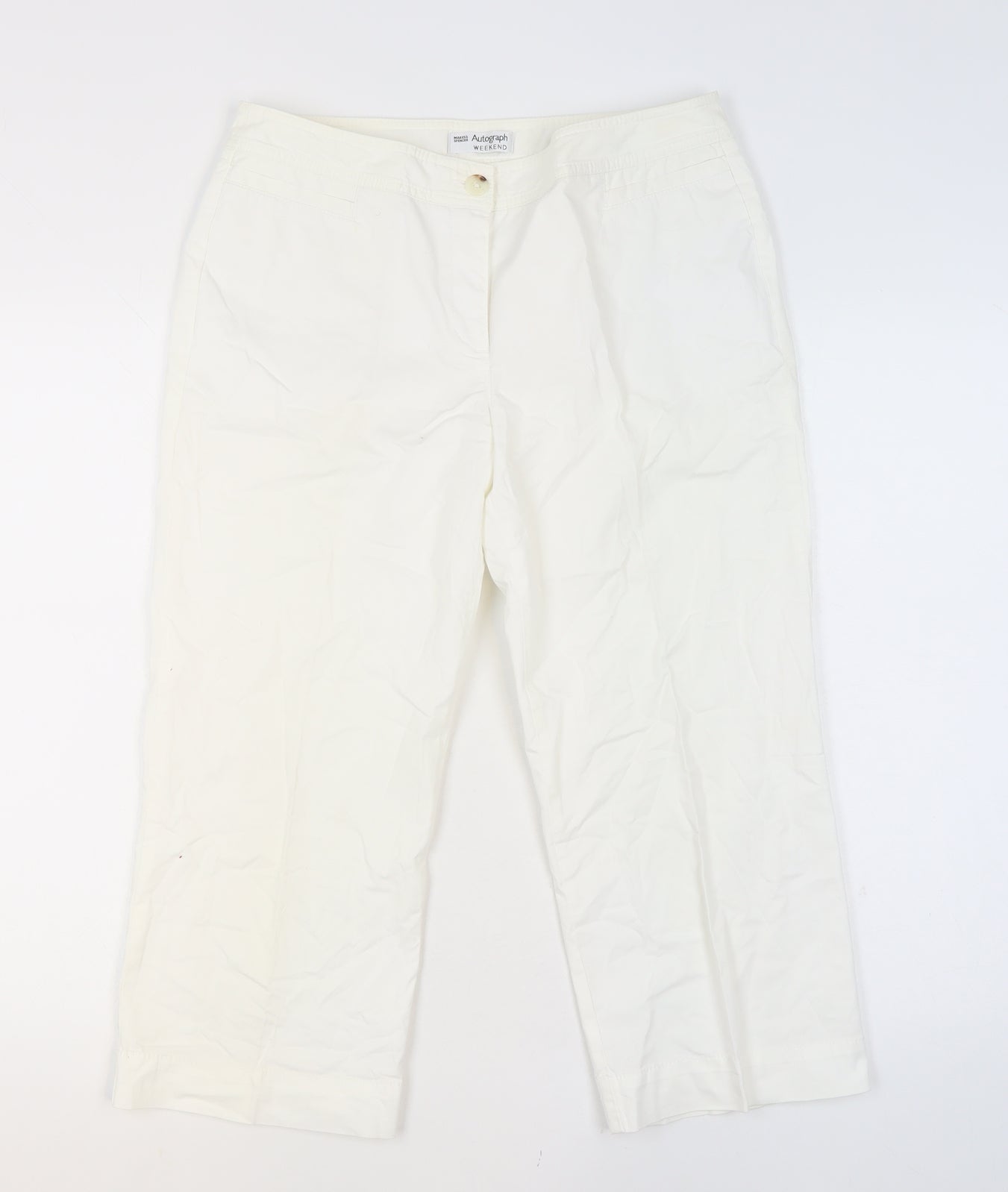 Marks & Spencer Autograph Women’s White Chino Trousers Size 12 Regular
