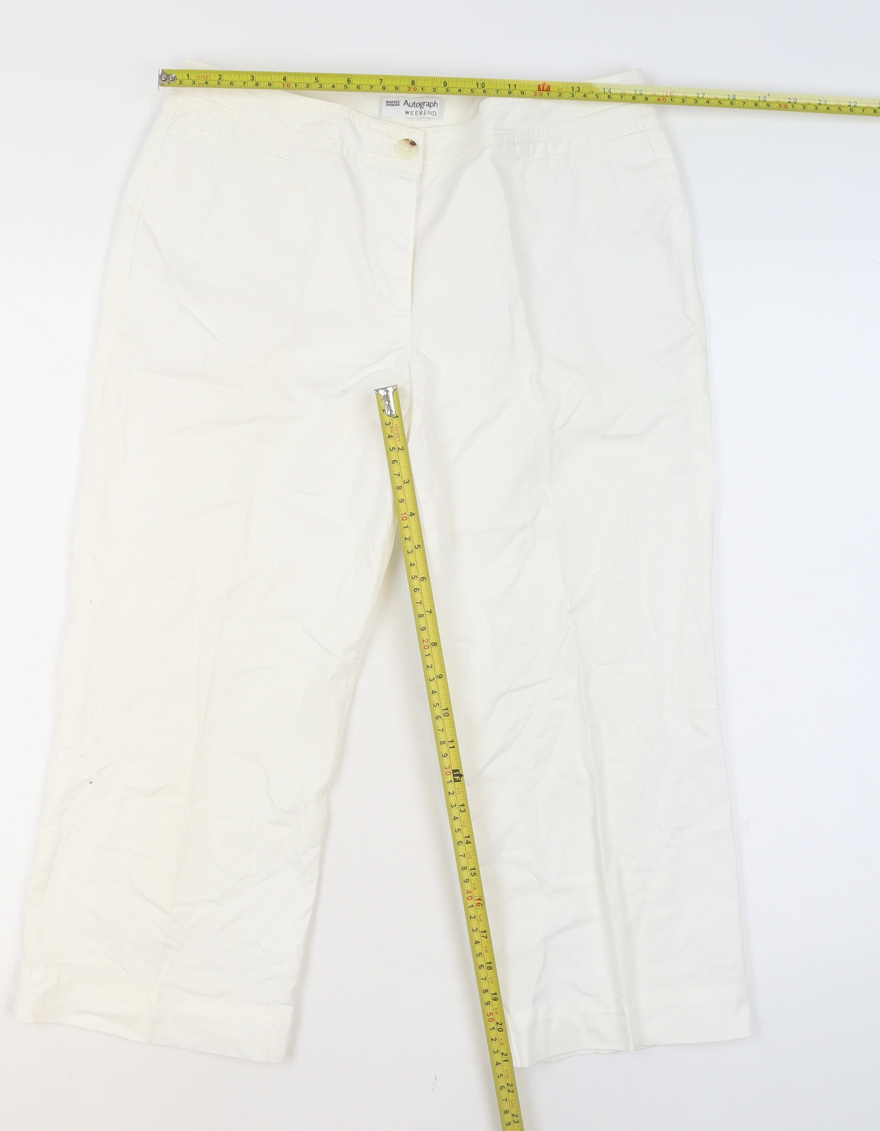 Marks & Spencer Autograph Women’s White Chino Trousers Size 12 Regular
