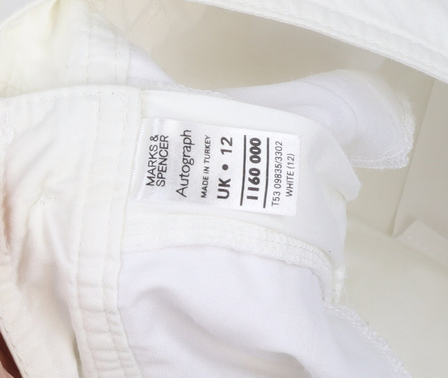 Marks & Spencer Autograph Women’s White Chino Trousers Size 12 Regular