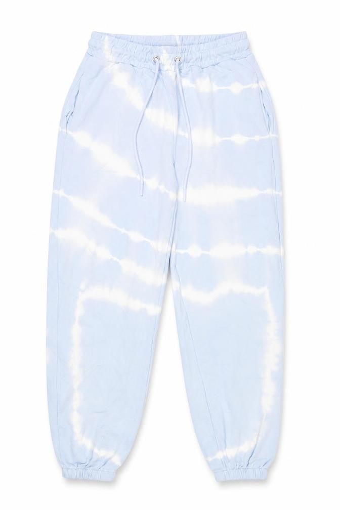 Bershka Women Blue Tie Dye Jogger Size 8 Cotton Blend Activewear Trousers