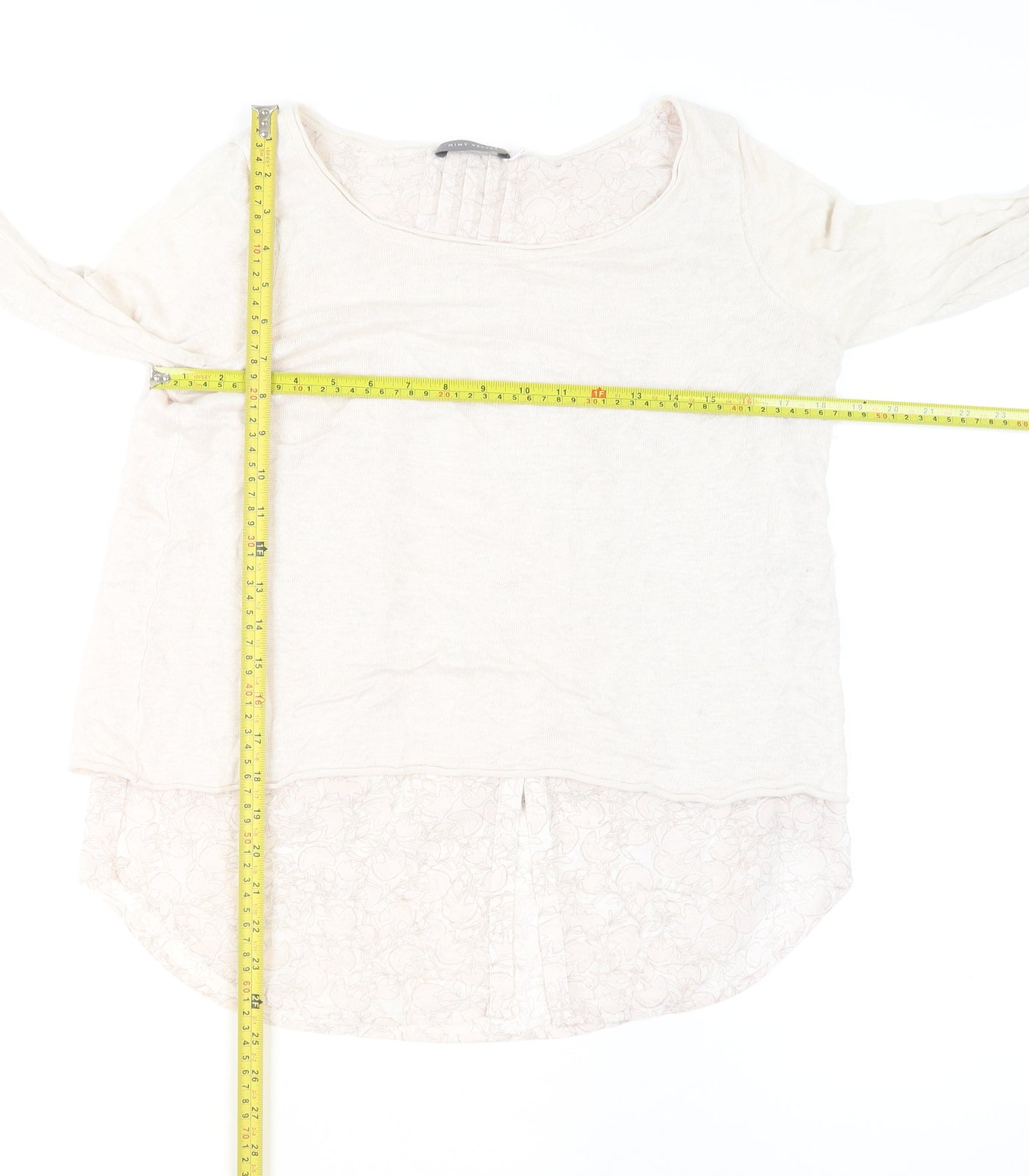 Mint Velvet Women's Ivory Linen Floral Tunic Blouse Size 10