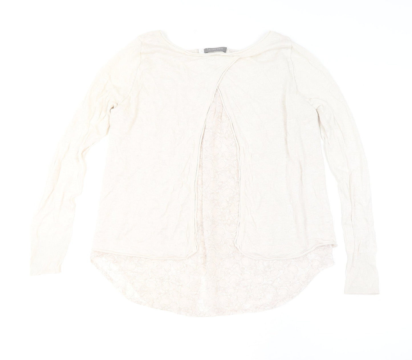Mint Velvet Women's Ivory Linen Floral Tunic Blouse Size 10