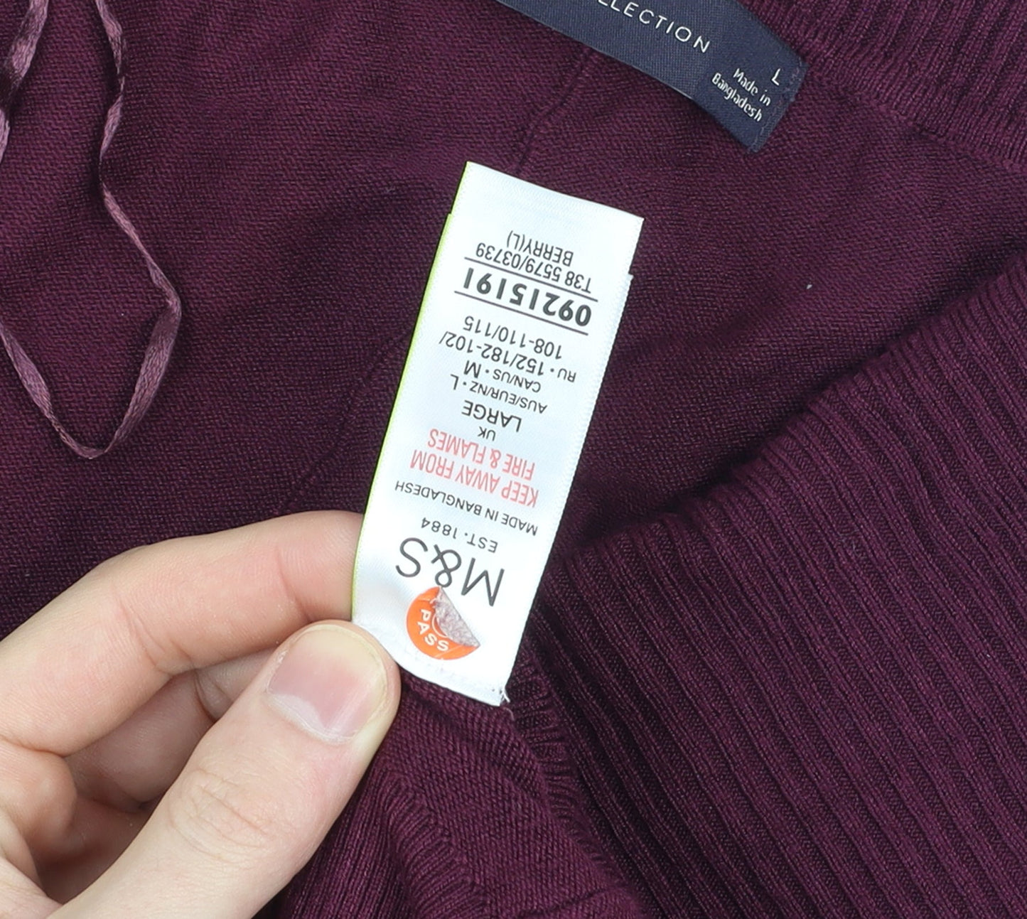 Marks and Spencer Women's Purple L Long Sleeve Open Knit Cardigan