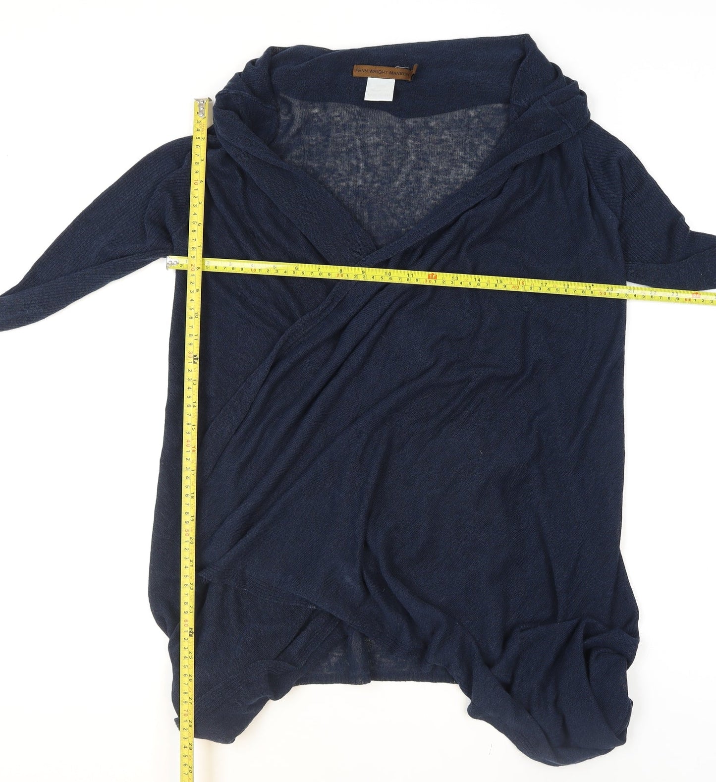 Fenn Wright Manson Women's Blue Silk Cotton Wrap Jumper M