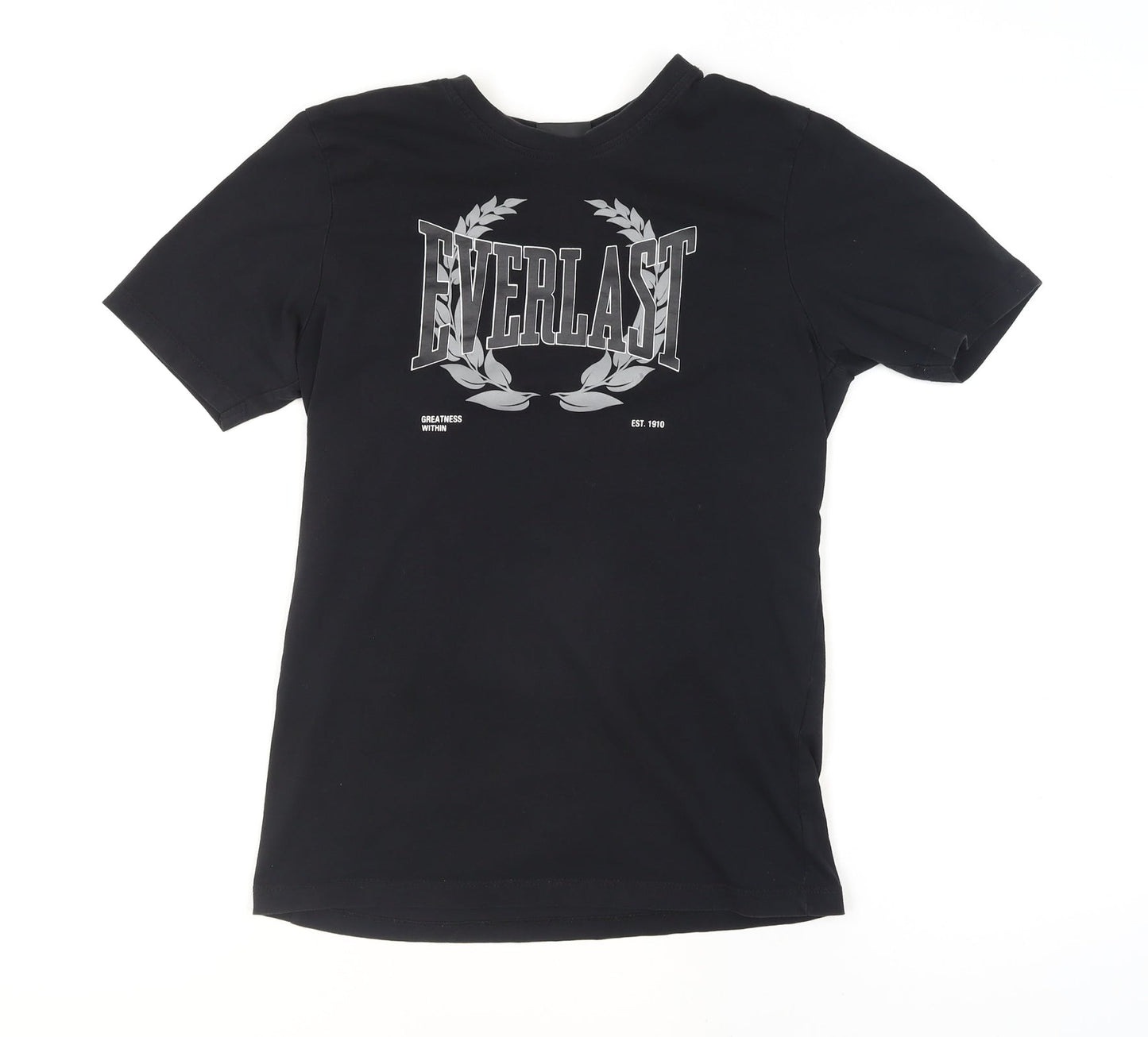 Everlast Men's Black Cotton Crew Neck Graphic Sports T-Shirt Size S