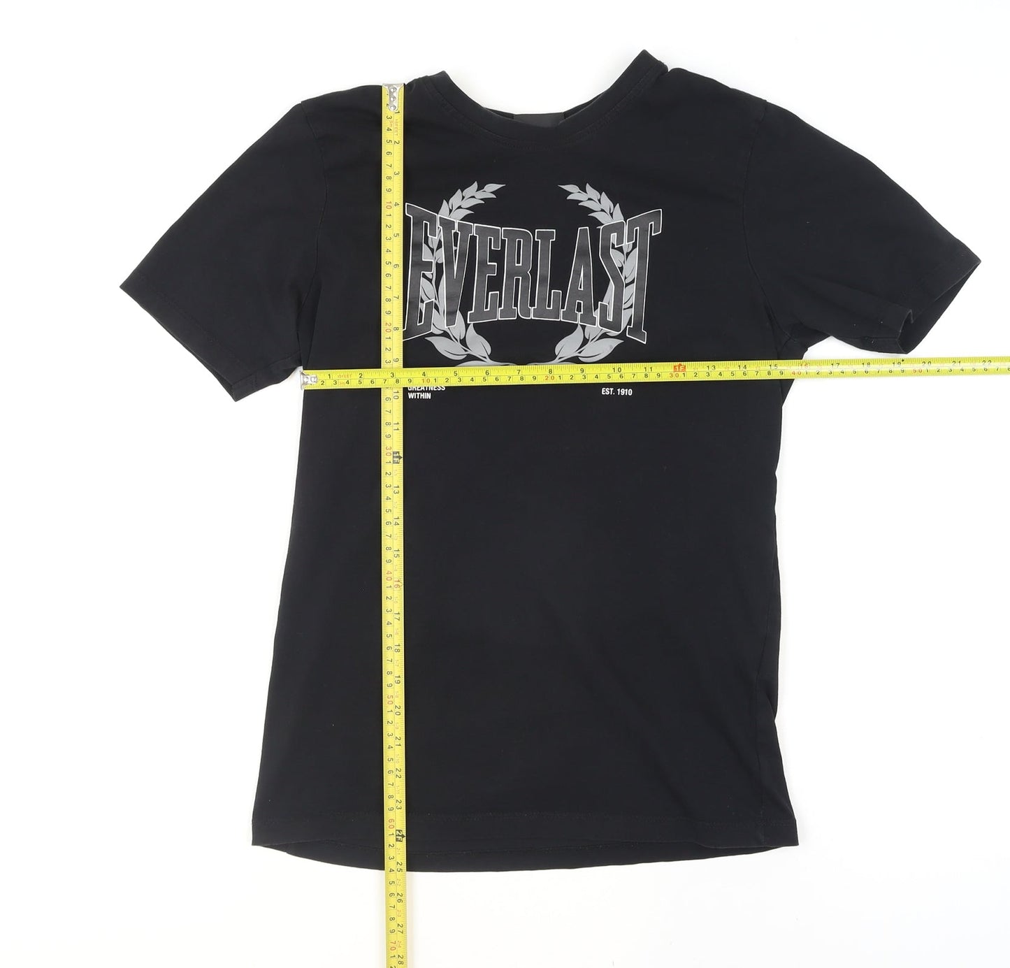 Everlast Men's Black Cotton Crew Neck Graphic Sports T-Shirt Size S