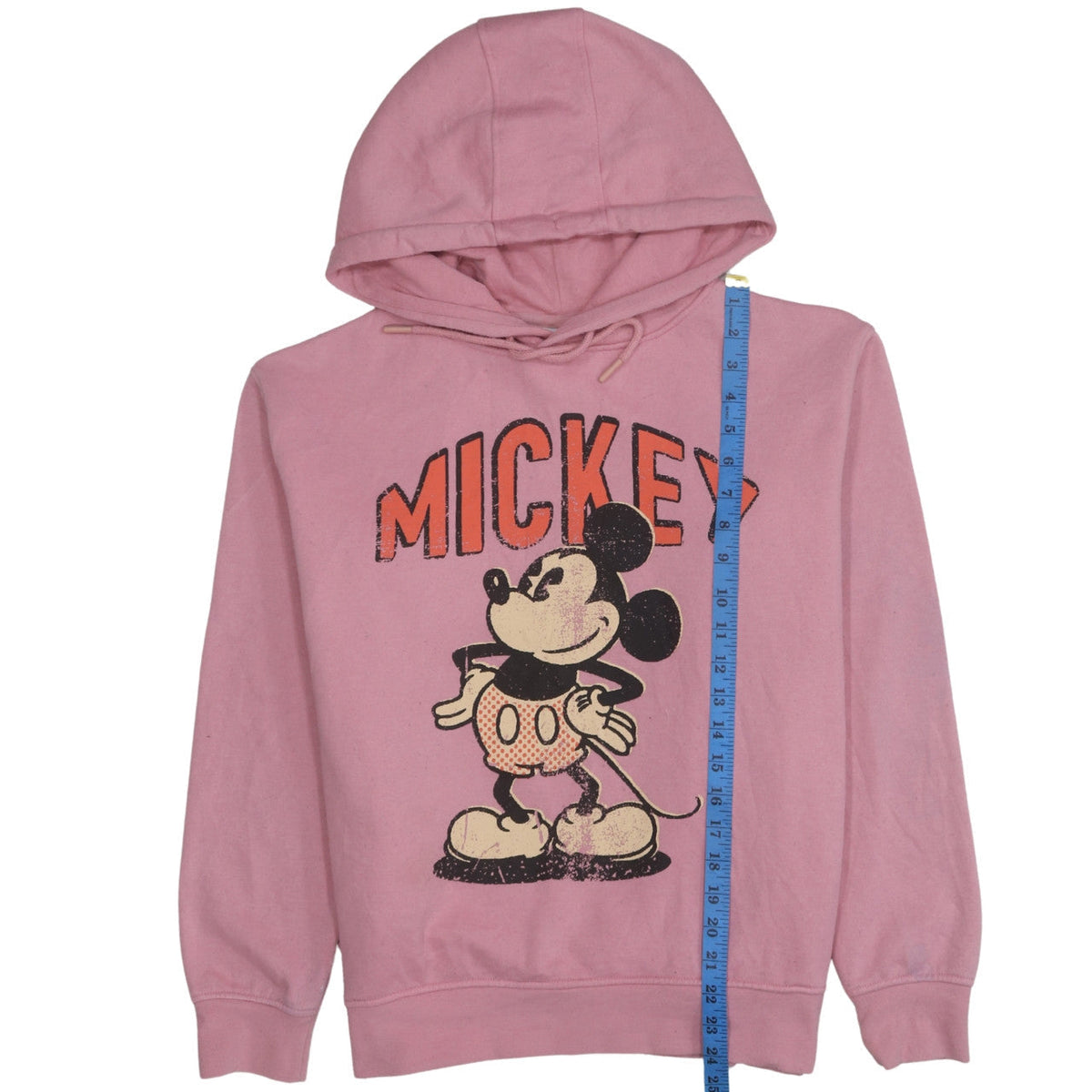 Close-up detail of Disney Women Pink XS Pullover Hoodie Mickey Mouse Print