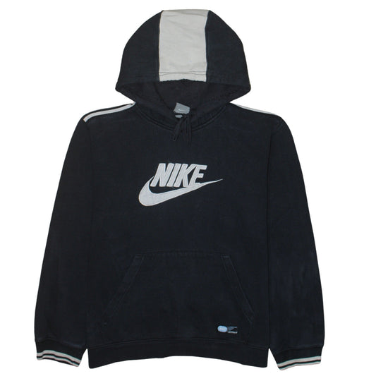 Nike Boys Black Pullover Hoodie with Logo and Drawstring Hood Size M