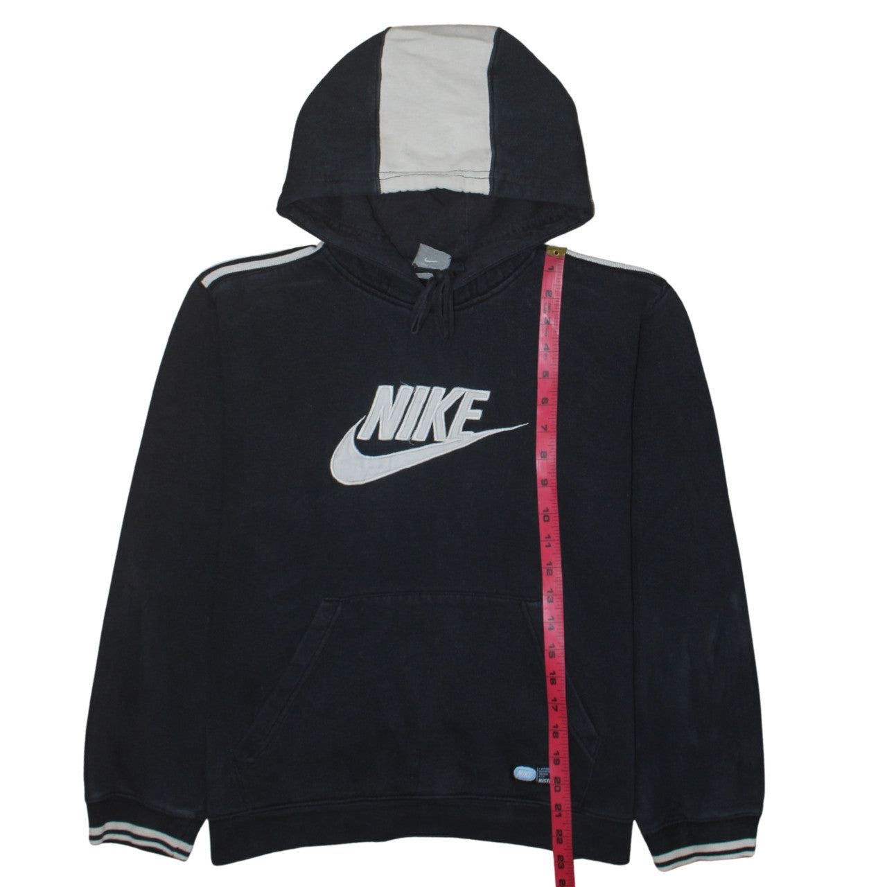 Nike Boys Black Pullover Hoodie with Logo and Drawstring Hood Size M