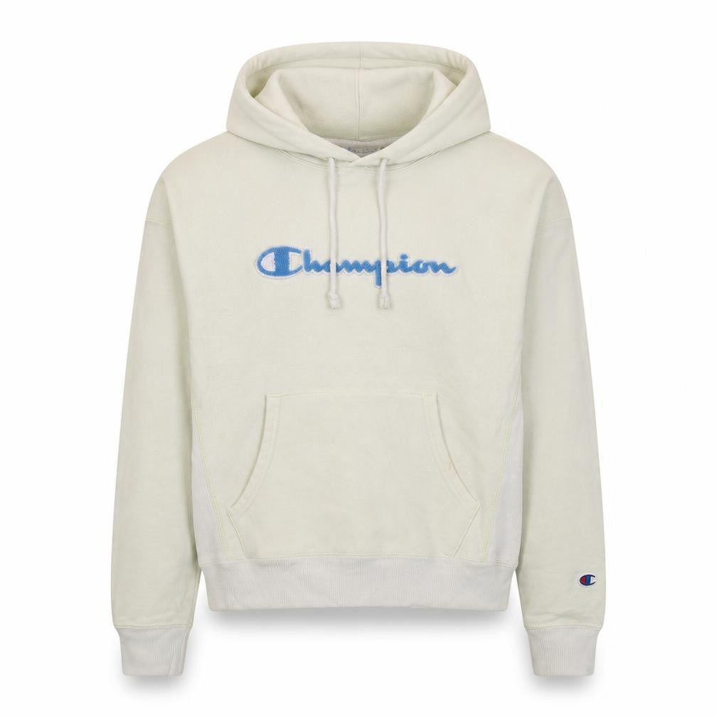 Champion Women Beige Hoodie Medium Reverse Weave Pullover Cotton Blend