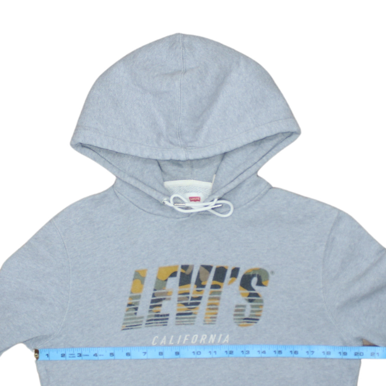 Levi's Men's Grey Pullover Hoodie Sweatshirt Small Graphic Print