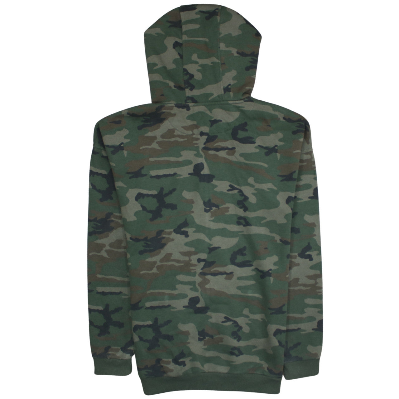 Primark Boys Green Camouflage Full Zip Hoodie 14-15 Years Cotton Blend