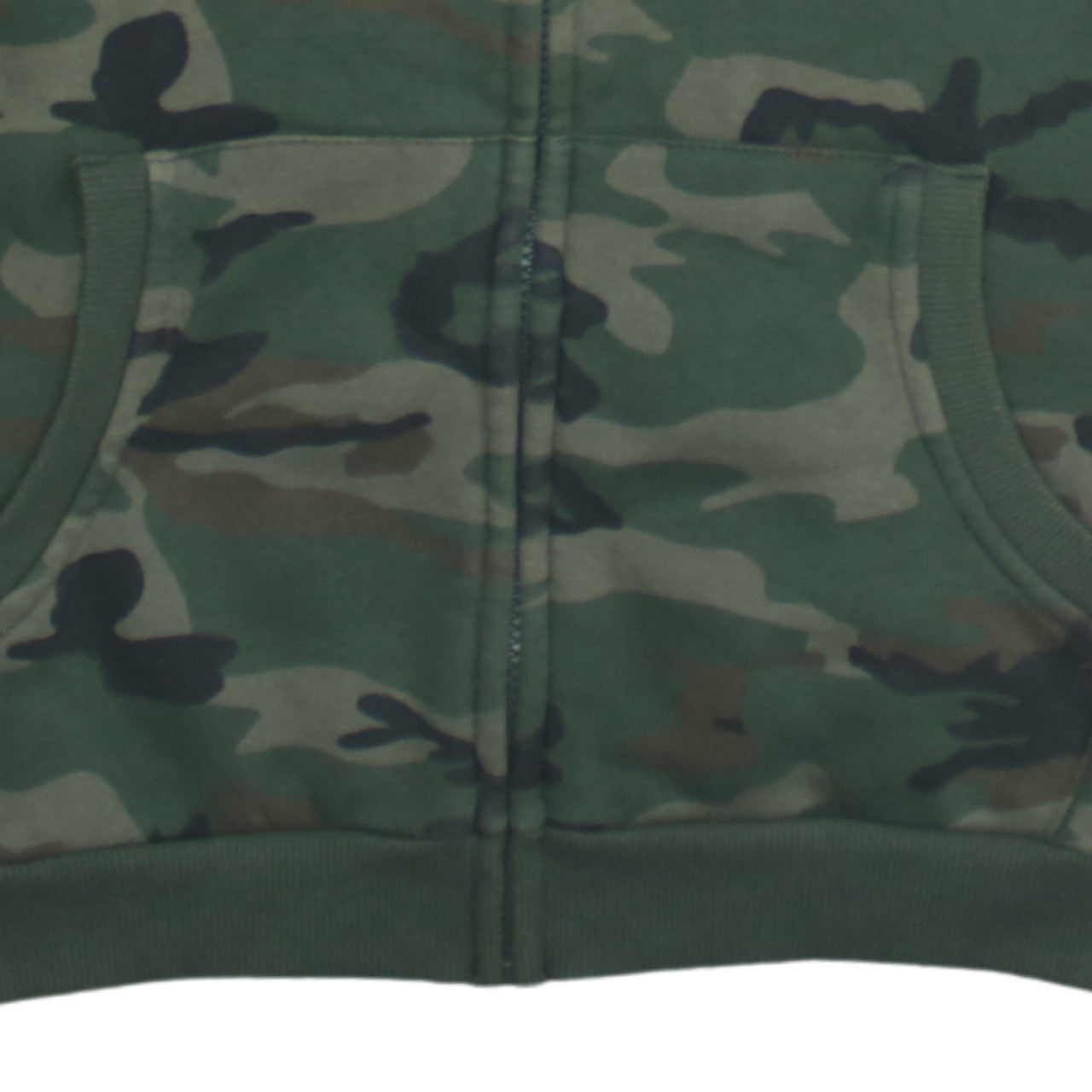 Primark Boys Green Camouflage Full Zip Hoodie 14-15 Years Cotton Blend