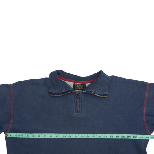 Lee Mens Blue 1/4 Zip Cotton Sweatshirt L Long Sleeve Vintage