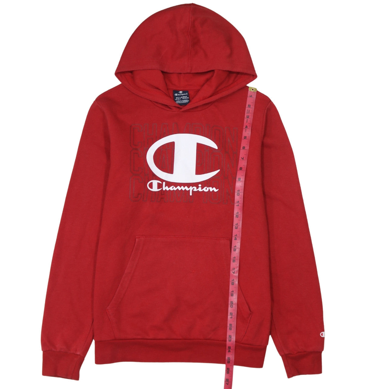 Champion Boys Red 2XL Hoodie Pullover Fleece Sweatshirt