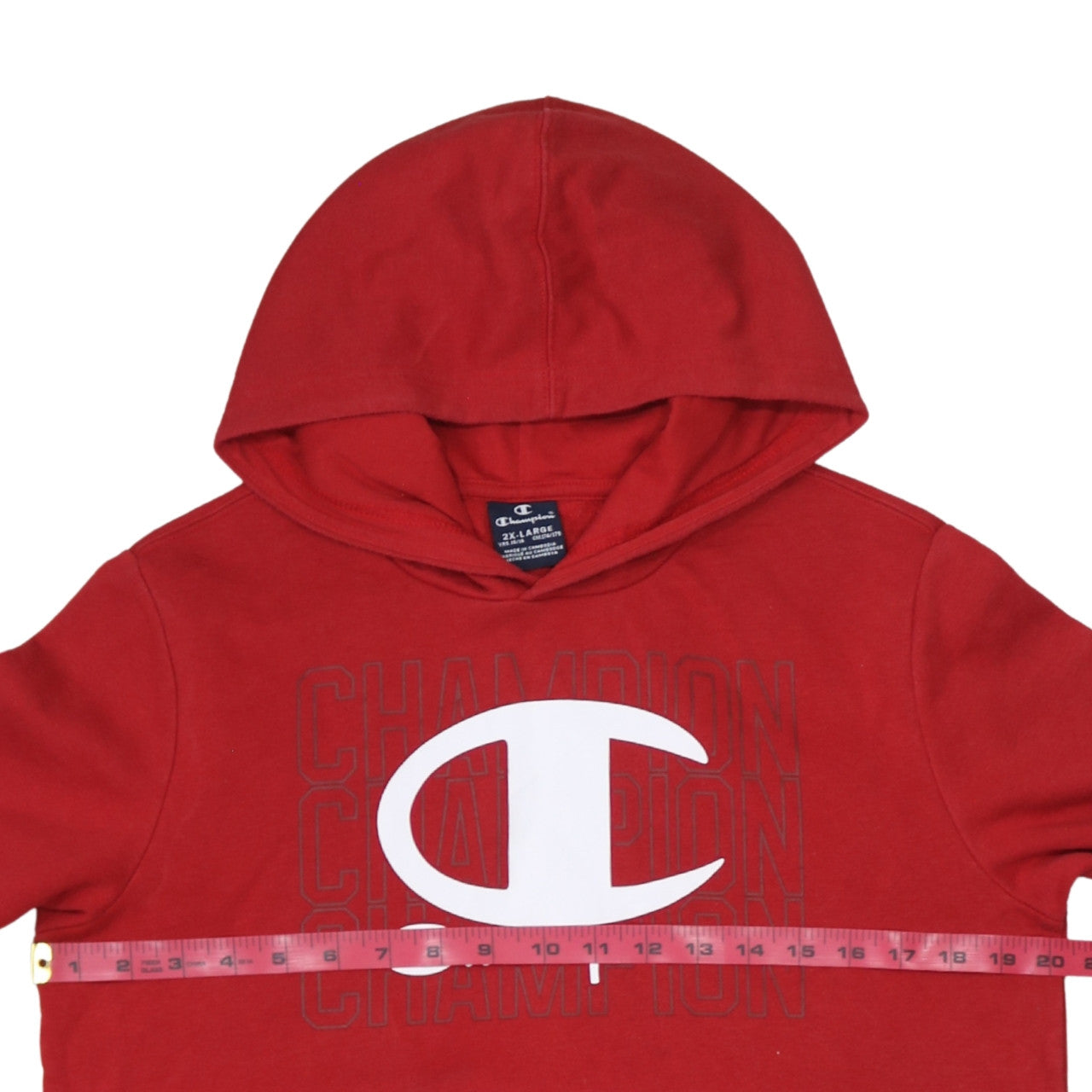 Champion Boys Red 2XL Hoodie Pullover Fleece Sweatshirt