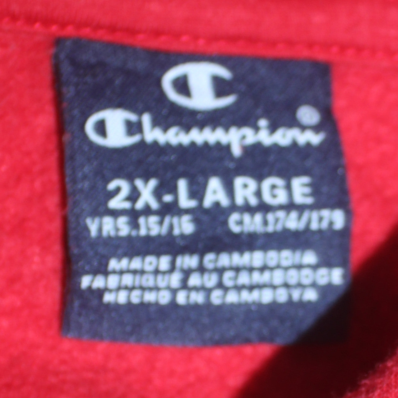 Champion Boys Red 2XL Hoodie Pullover Fleece Sweatshirt