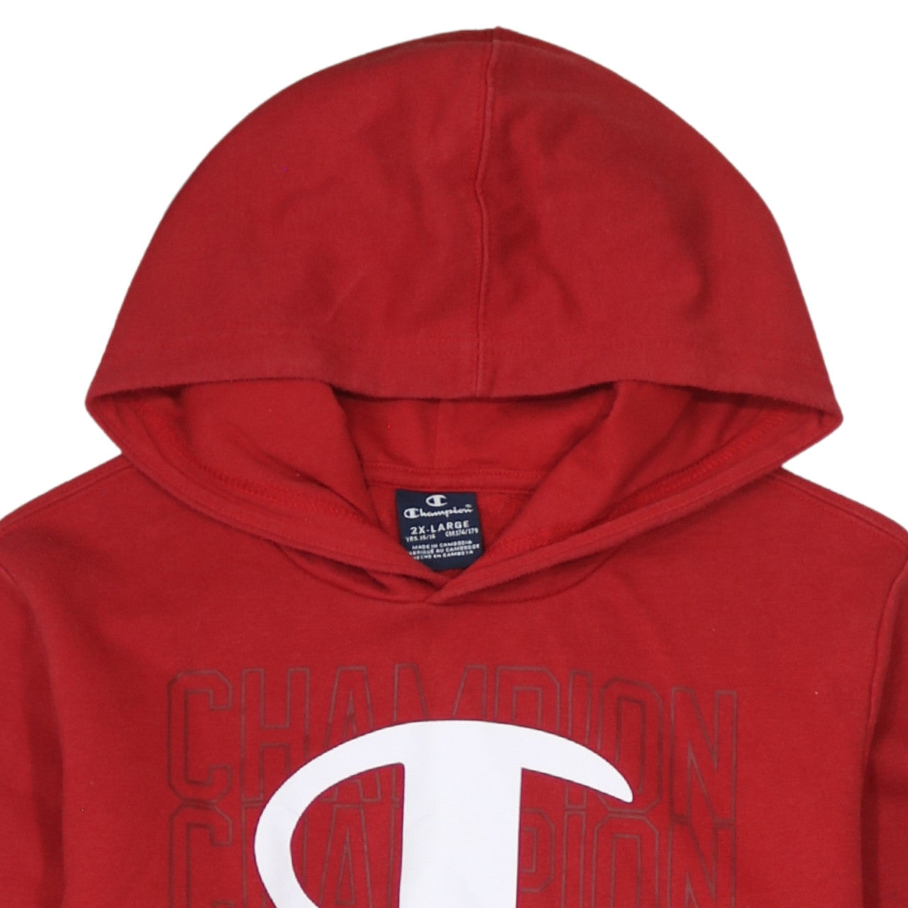 Champion Boys Red 2XL Hoodie Pullover Fleece Sweatshirt