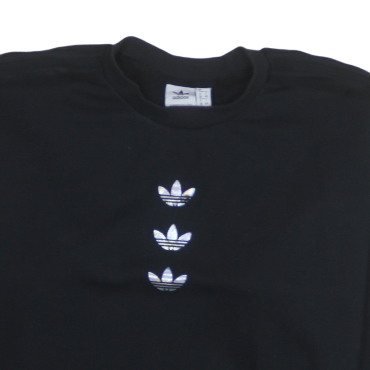 Adidas Women Black Size 12 Pullover Sweatshirt with Logo Detail
