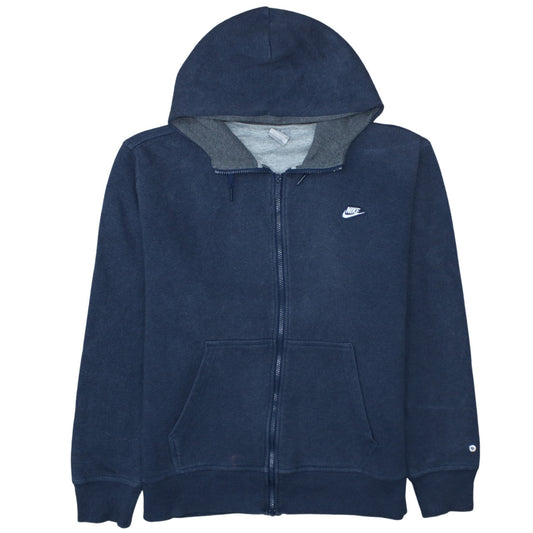Nike Men's Navy Blue Full Zip Hoodie XL Cotton Blend Sportswear