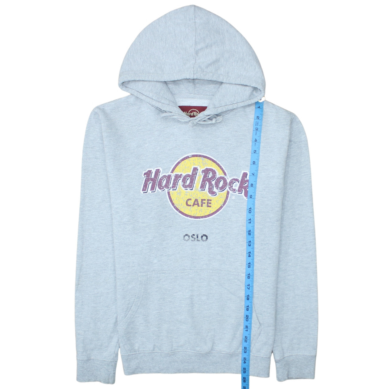 Hard Rock Cafe Oslo Mens Grey Pullover Hoodie Medium