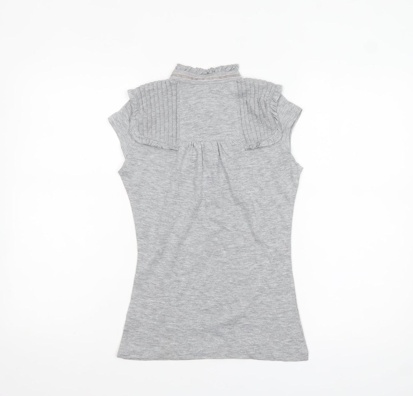 Denim Co Women’s Grey High Neck Button Blouse Size 8