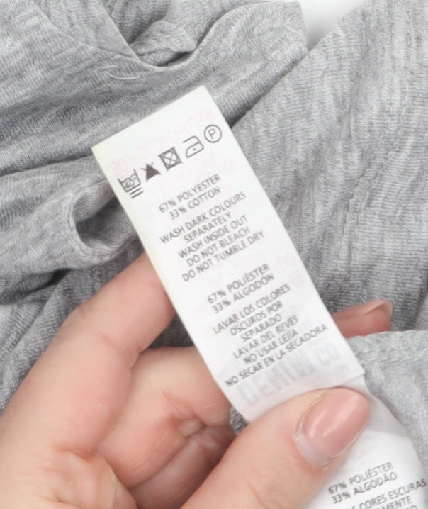 Denim Co Women’s Grey High Neck Button Blouse Size 8