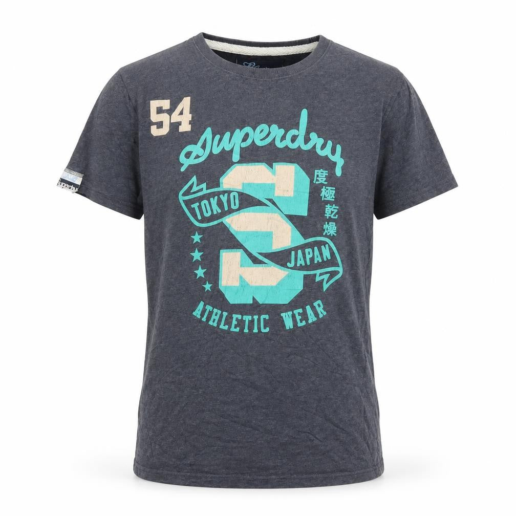Superdry Men's Grey Graphic Athletic Short Sleeve T-Shirt Size L