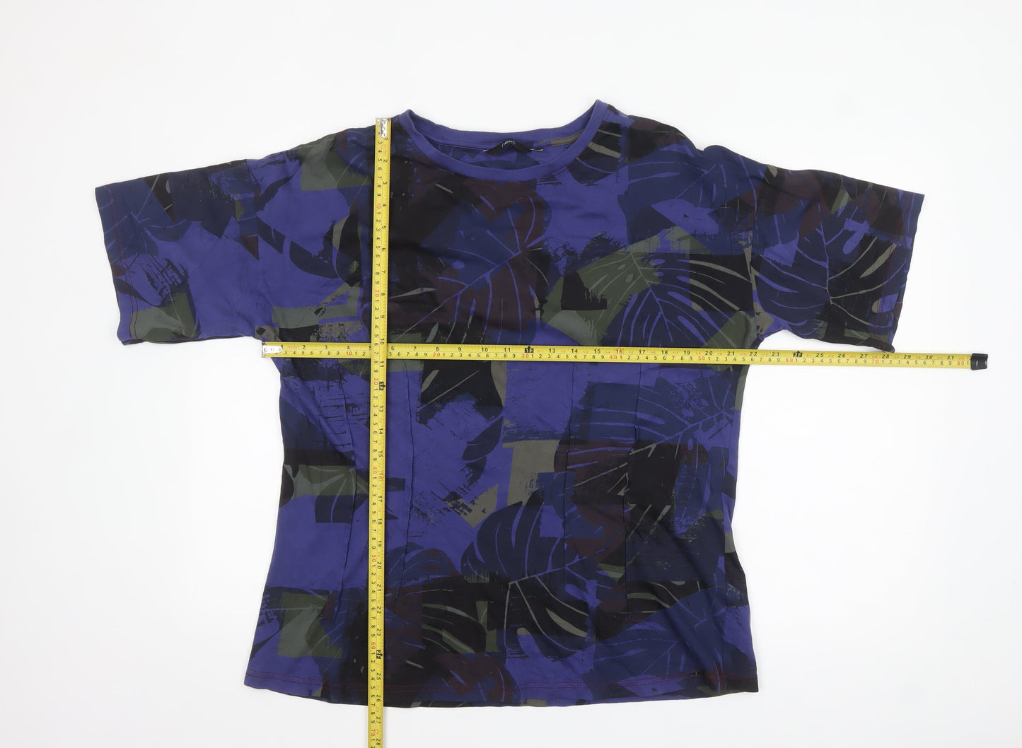 Next Women's Blue Floral Cotton T-Shirt Size 18
