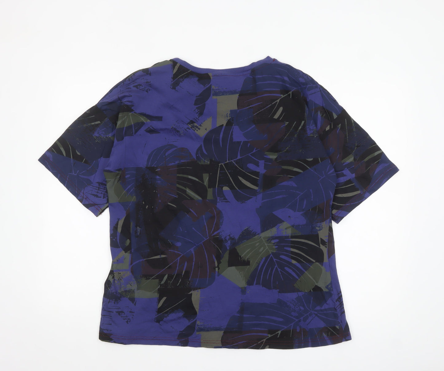 Next Women's Blue Floral Cotton T-Shirt Size 18