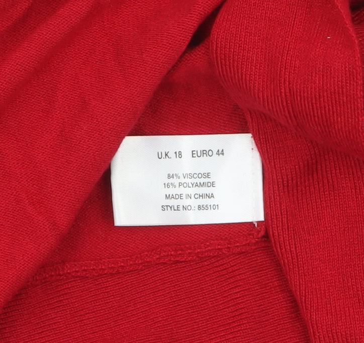 Kaliko Women’s Red Long Sleeve Shrug Cardigan Size 18