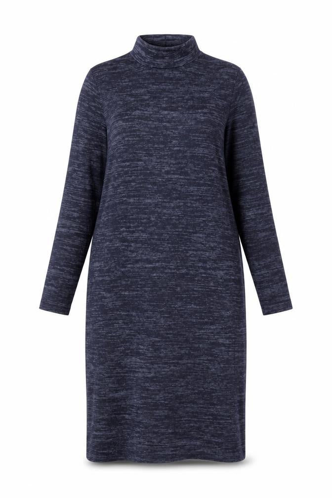 Miladys Women Blue Knit Shift Dress Size 12 Long Sleeve Mock Neck