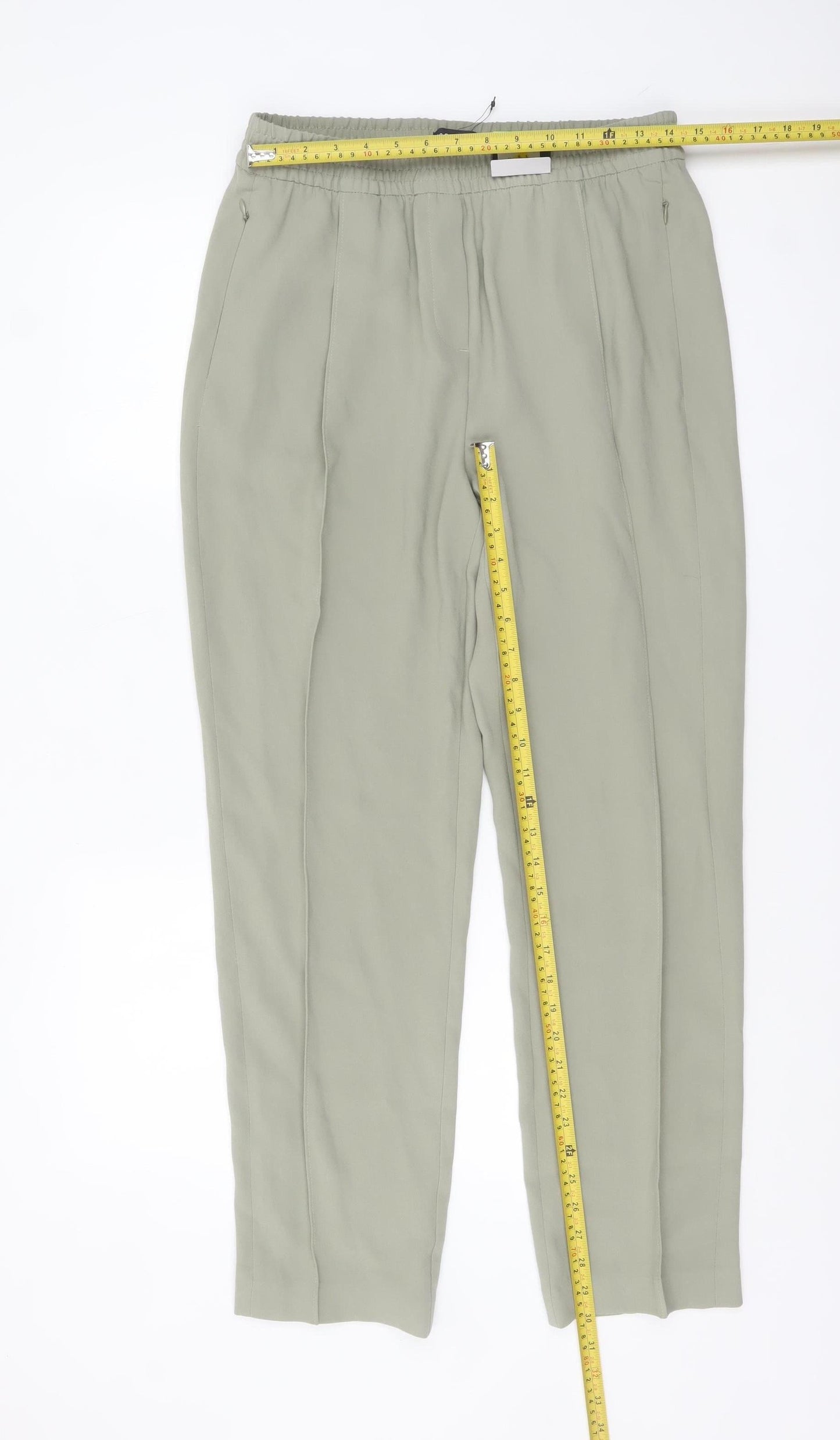 Marks and Spencer Women’s Green Size 12 Long Straight Trousers