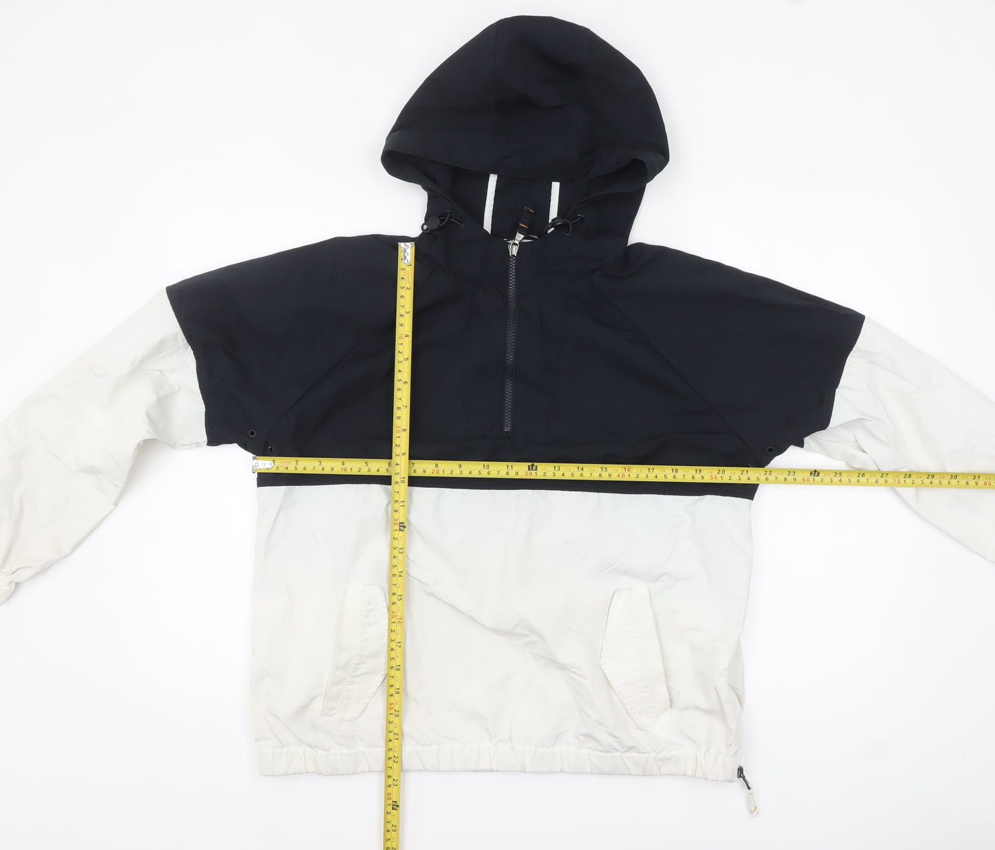 Crew Clothing Company Women’s Black & White Hooded Anorak Jacket Size 12