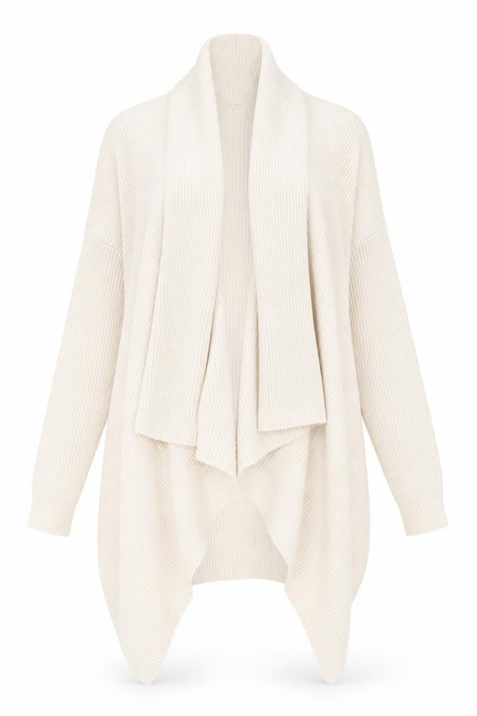 Next Women Beige Long Sleeve Knit Relaxed Cardigan Size S
