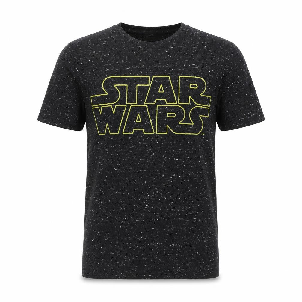 Star Wars Men's Black Graphic T-Shirt Small Movie Logo Short Sleeve