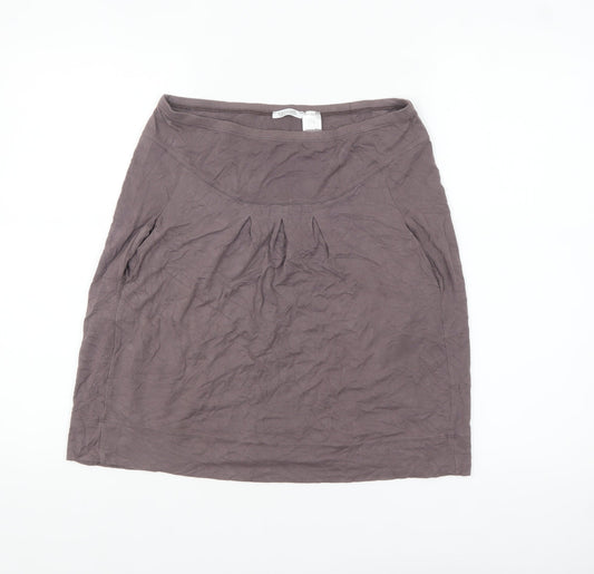 Soft Grey Women's Knee Length Pencil Skirt Size 10 Viscose Blend