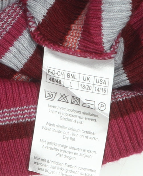 Damart Women's Multicoloured Striped Wool Blend Pullover Jumper Size L