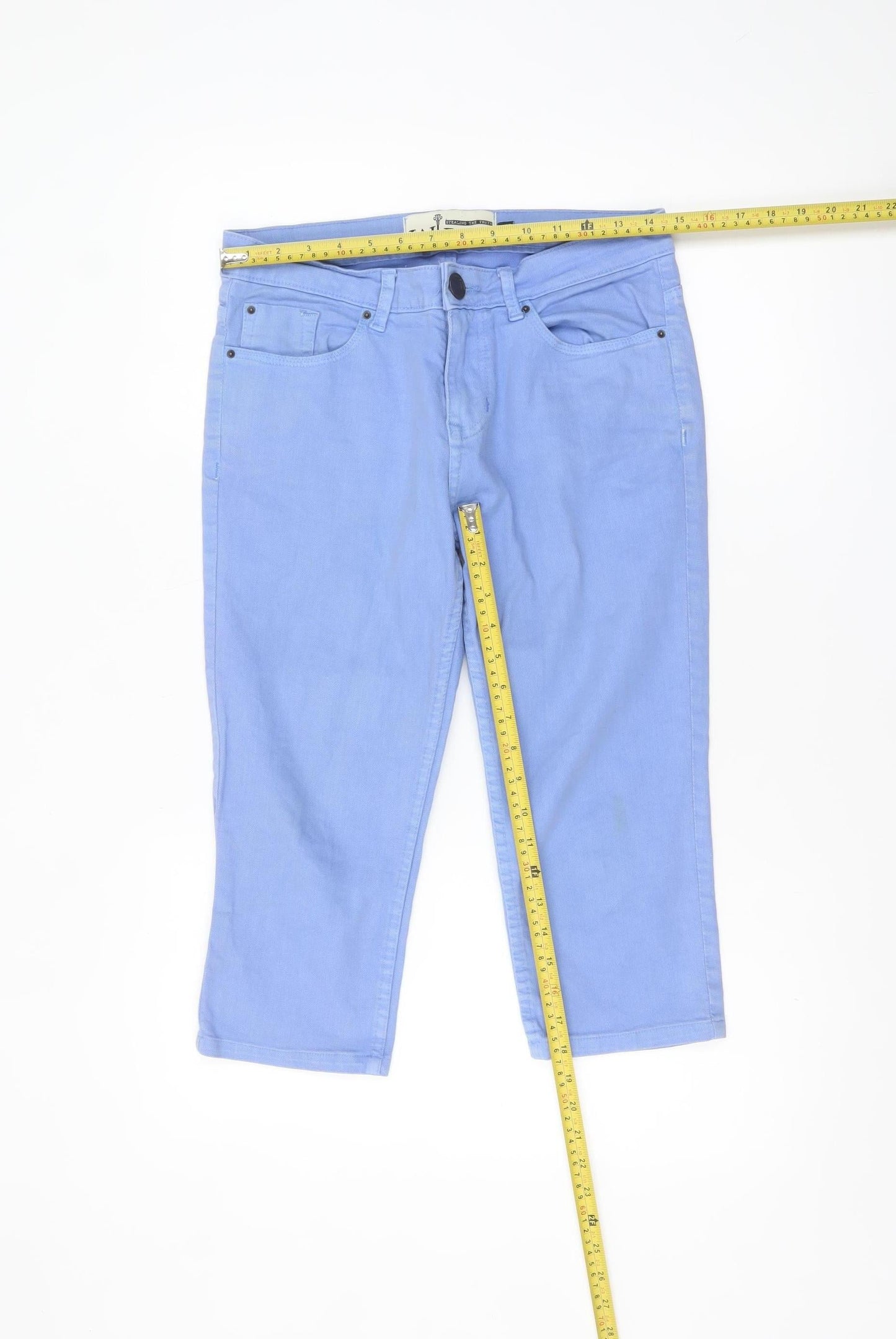 Jailbird Women's Blue Chino Shorts Size 10 Regular Cotton Blend