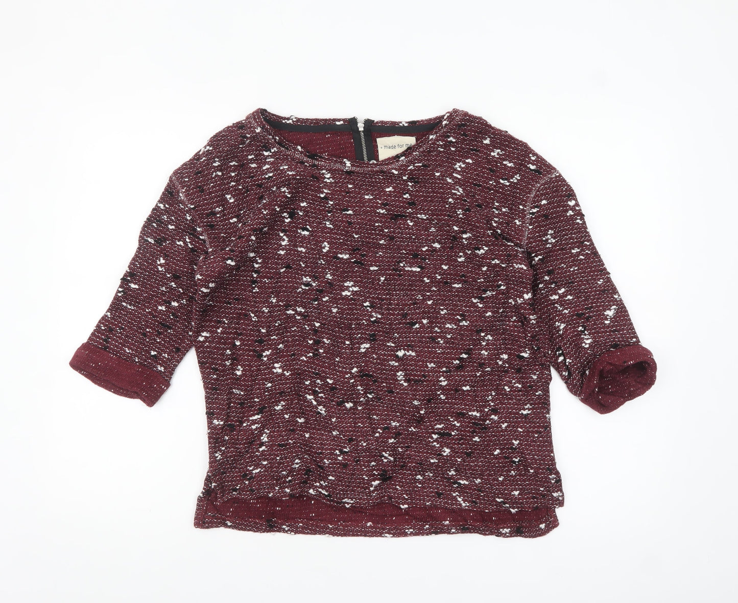 Next Women Red Knit 3/4 Sleeve Blouse Size 12