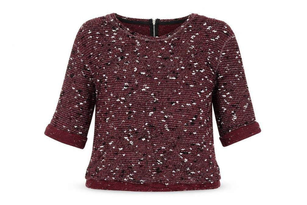 Next Women Red Knit 3/4 Sleeve Blouse Size 12