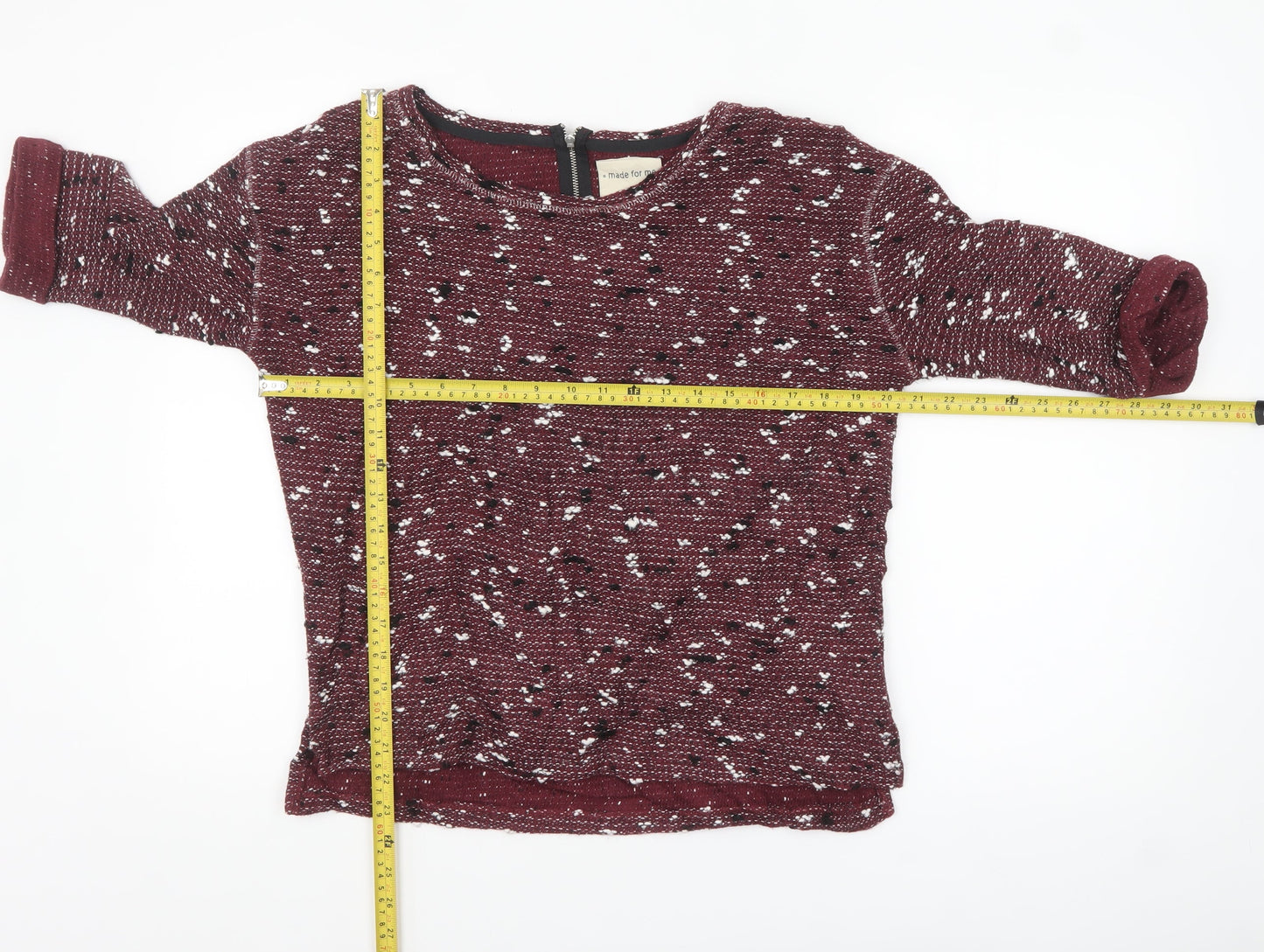 Next Women Red Knit 3/4 Sleeve Blouse Size 12