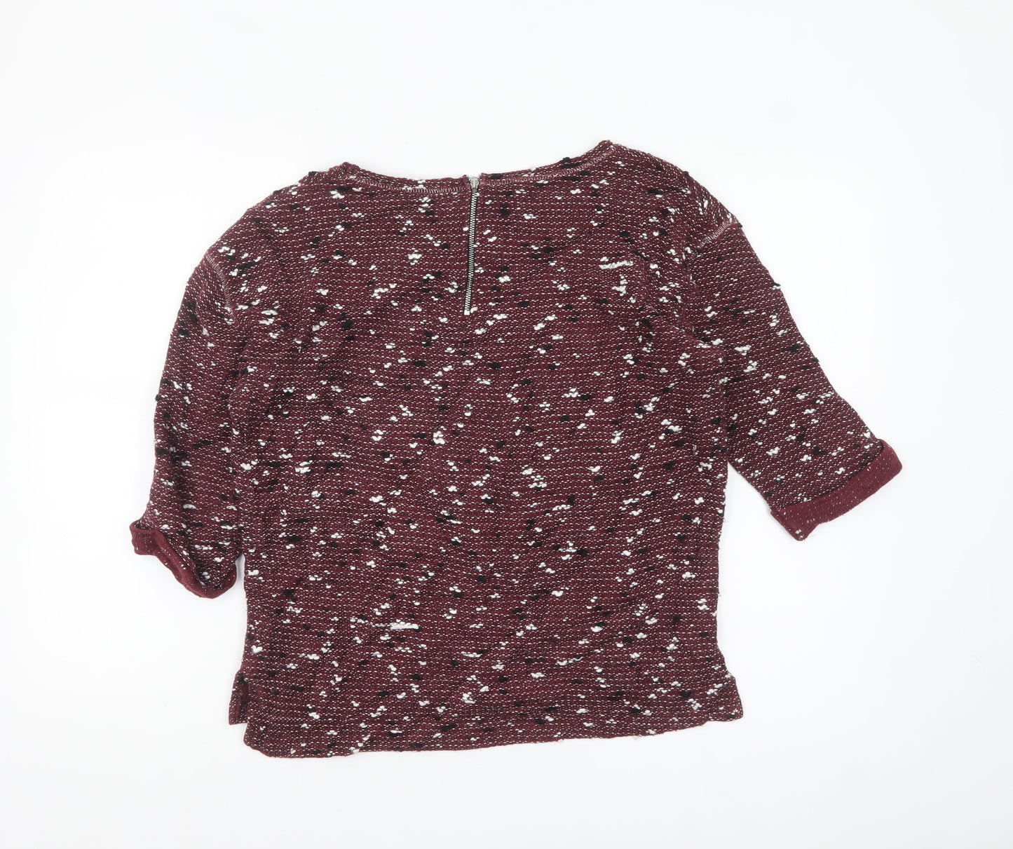 Next Women Red Knit 3/4 Sleeve Blouse Size 12