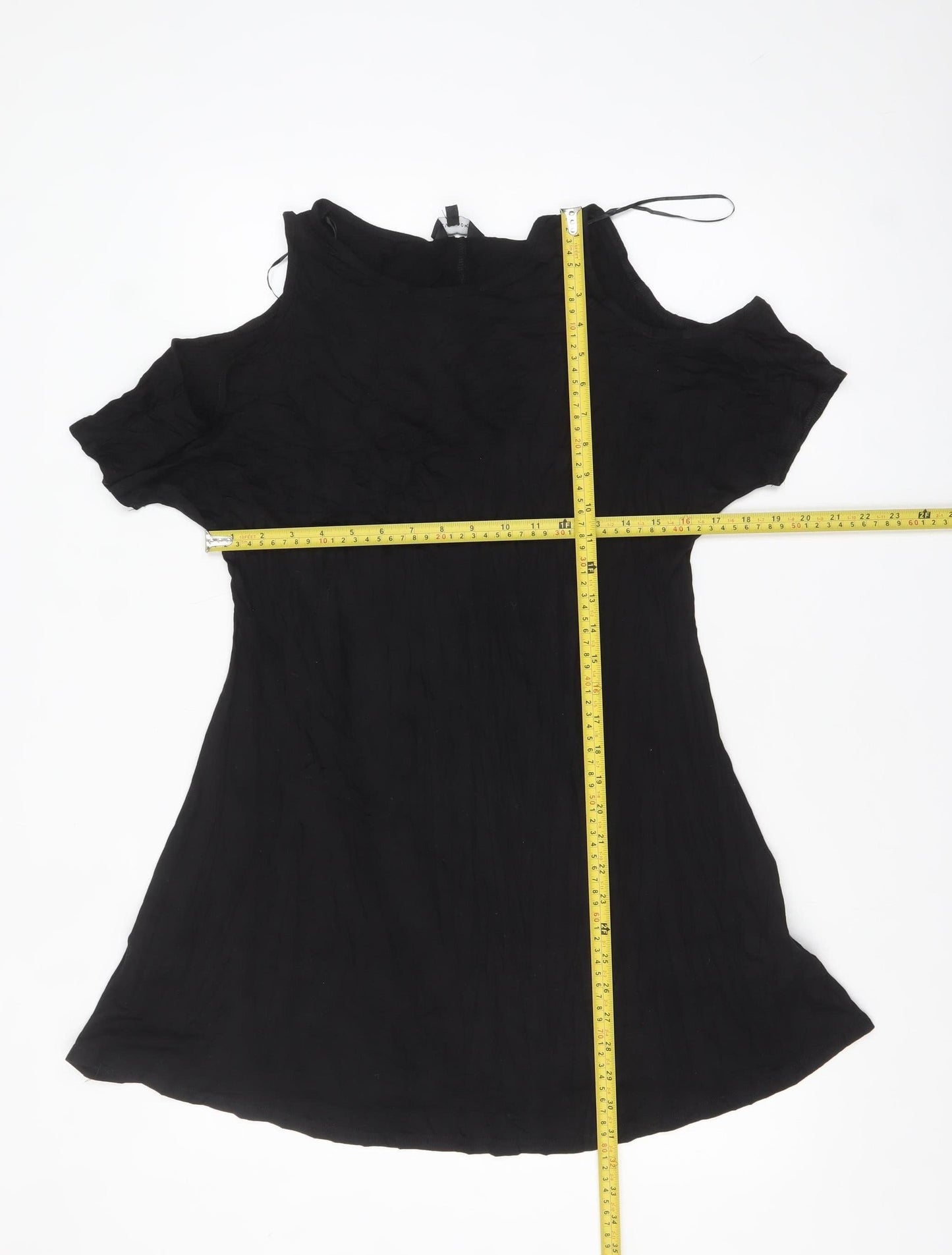 New Look Women's Black Cold Shoulder A-Line Dress Size 10