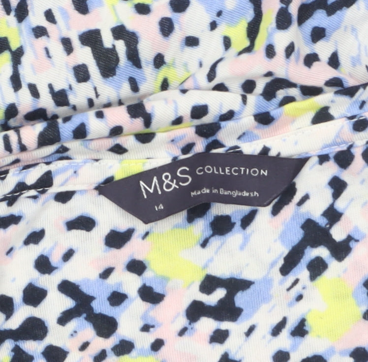 Marks and Spencer Women’s Multicoloured Animal Print V-Neck T-Shirt Size 14